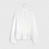 Bluzka elegancka z krepy dziewczęca Mayoral 7136-1 krem