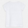 Koszulka bawełniana dla dziewczynki Mayoral 3018-52 Biała