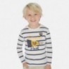 Koszulka w paski chłopiec Mayoral 3074-70 biała/żółta