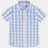 Koszula z krótkim rękawkiem w kratkę chłopięca Mayoral 3168-26 niebieska