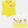 Komplet koszulek bawełnianych dla dziewczynek Mayoral 1033-63 żółta/biała