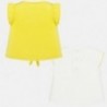 Komplet koszulek bawełnianych dla dziewczynek Mayoral 1033-63 żółta/biała