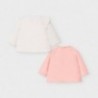 Komplet koszulek bawełnianych dla dziewczynek Mayoral 2033-11 biały/róż