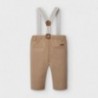 Spodnie długie z szelkami dla chłopców Mayoral 2565-60 brązowe