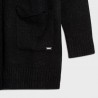 Sweter trykotowy z kieszeniami dla dziewczynki Mayoral 7335-27 Czarny