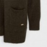 Sweter trykotowy z kieszeniami dziewczęcy Mayoral 7335-25 Zielony