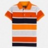 Koszulka polo w paski chłopięca Mayoral 6137-32 Pomarańczowy