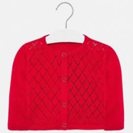 Sweterek ażurkowy dziewczęcy Mayoral 1328-26 Czerwony
