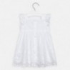 Sukienka popelinowa z haftem dziewczęca Mayoral 3952-48 Biały
