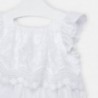 Sukienka popelinowa z haftem dziewczęca Mayoral 3952-48 Biały