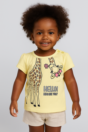 Bluzka Hello Dziewczęca Żółta Barmy Kids 1130-3625-50