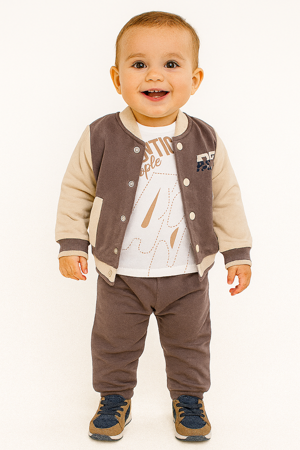 Dres 3 części chłopięcy brązowy Arif Baby 1021-16725