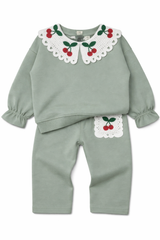 Komplet wiśnia dziewczęce szałwia Murat Baby 10378-26326