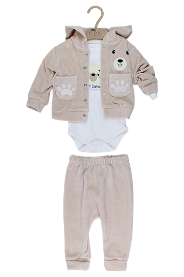 Dres welurowy Mis dziewczęcy beżowy Pakel 1290-28825