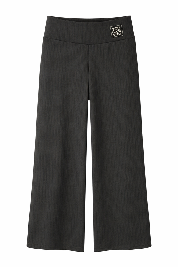 Spodnie szwedy prążek dziewczęce czarny Viollen 1345-30126-14