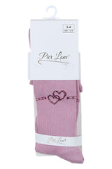 Rajstopy Cyrkoniowe Serduszko Dziewczęce Róż Pier Lone 1609-291025