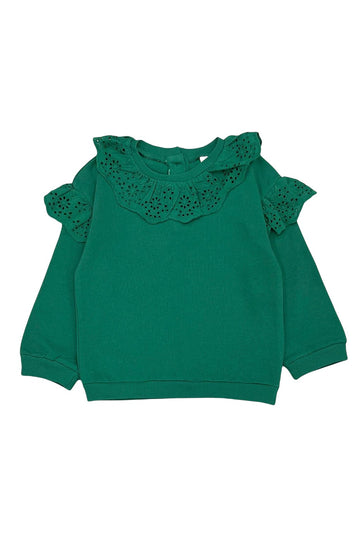 Bluza Koronka dziewczynka zielony 18811-161223  GKMOD