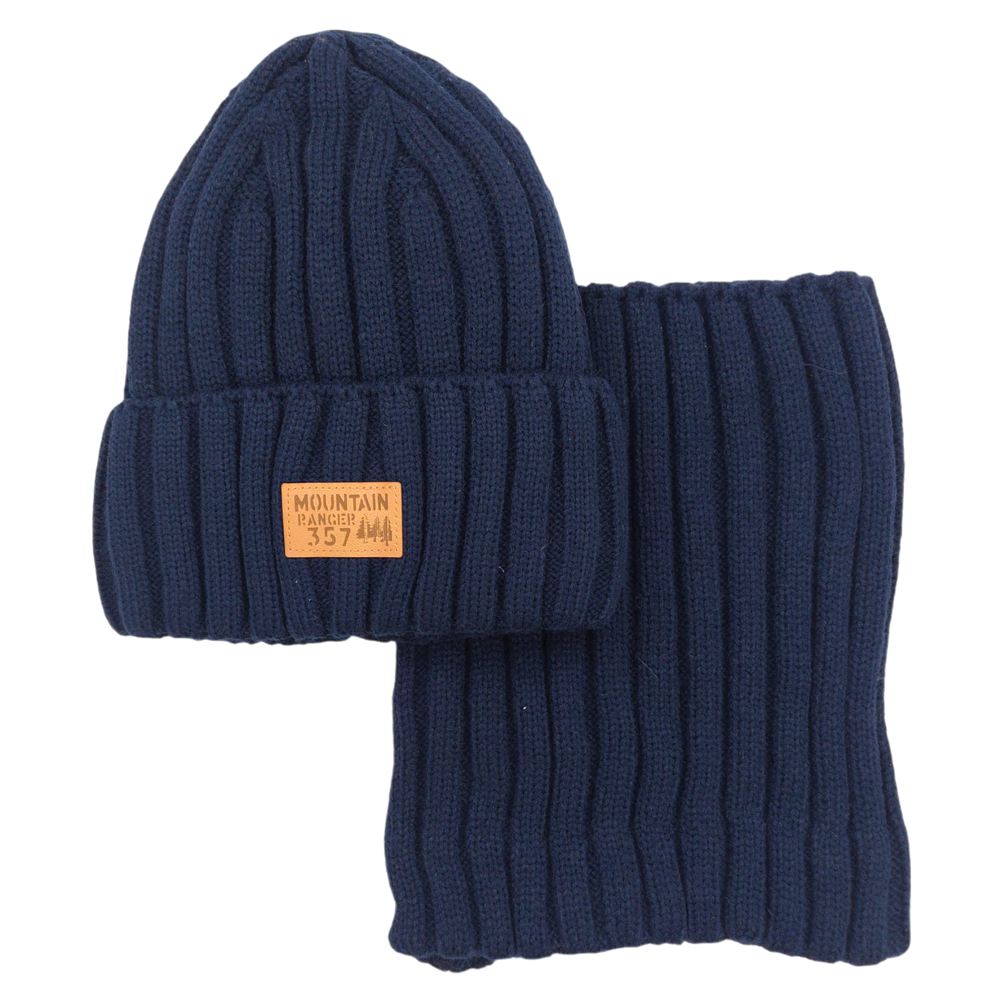 Set of hat with snood for boys navy blue Grans KA-30-241024-23