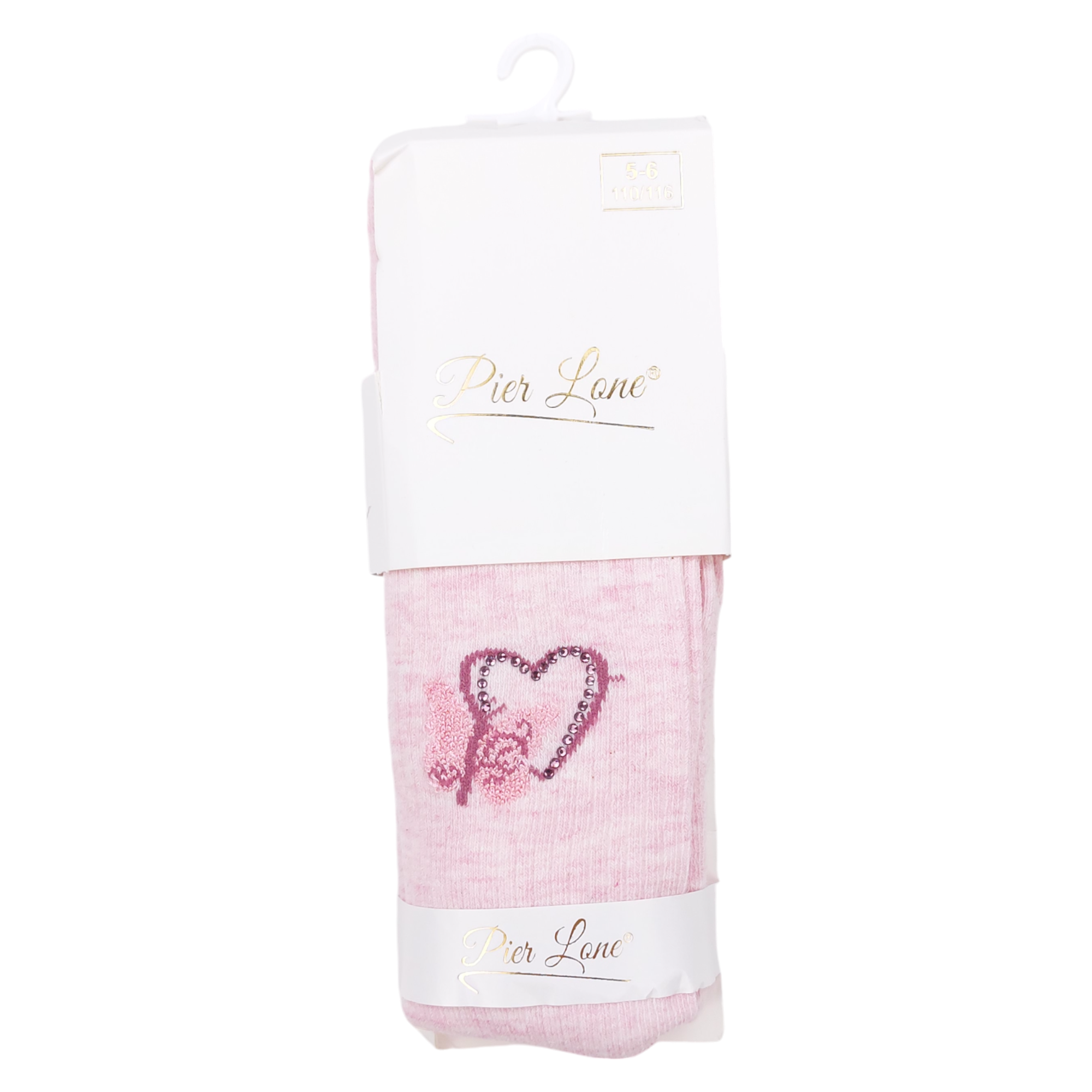 Girl's pink scented heart tights Pier Lone 1634-191024-40