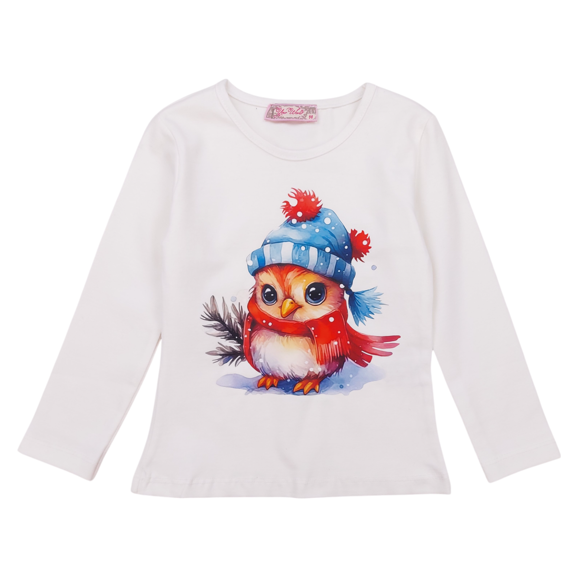 Christmas blouse Owl girl cream Your Word 50122-271124-28