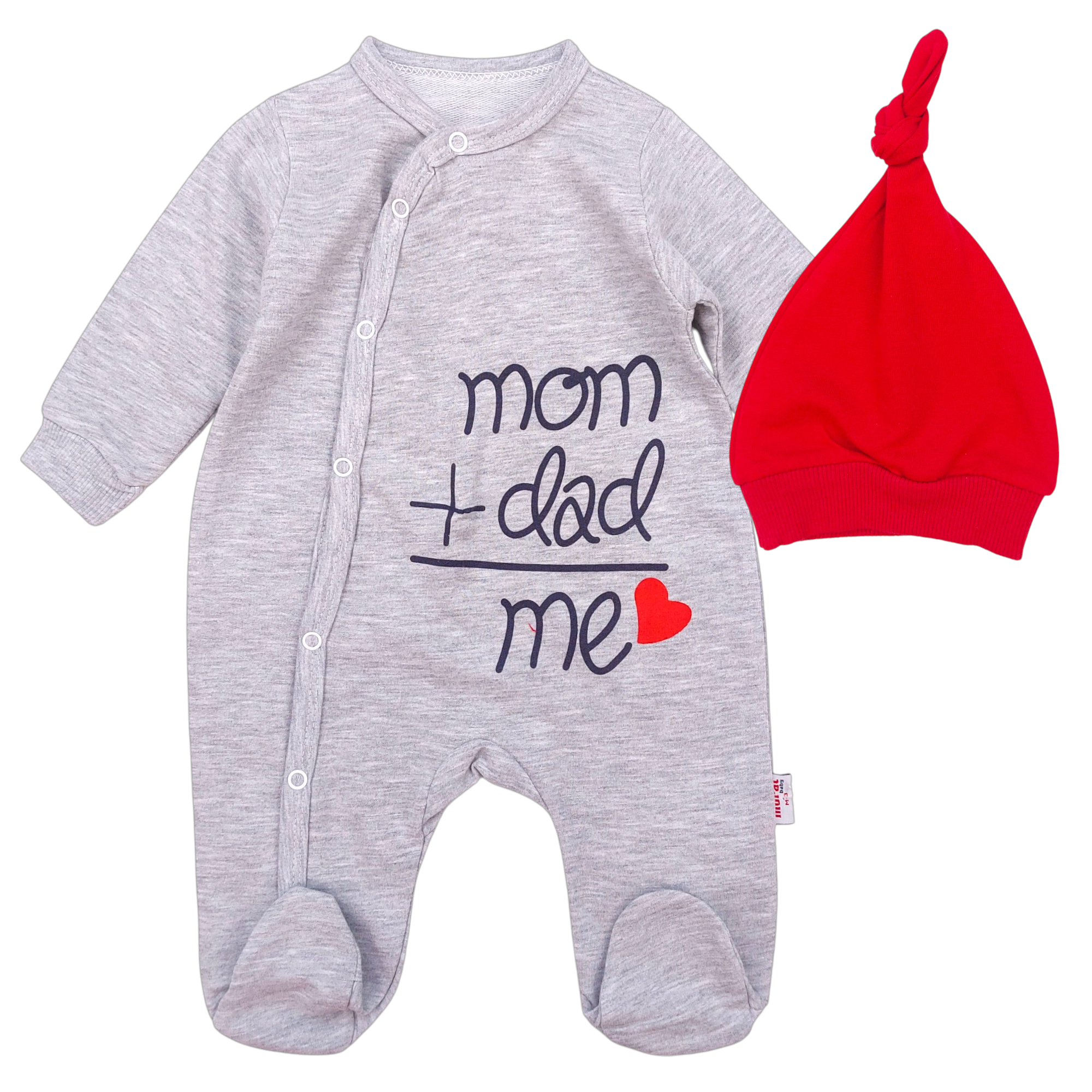 Komplet pajacyk serce dziewczęce popiel Murat Baby 5060-151124-37
