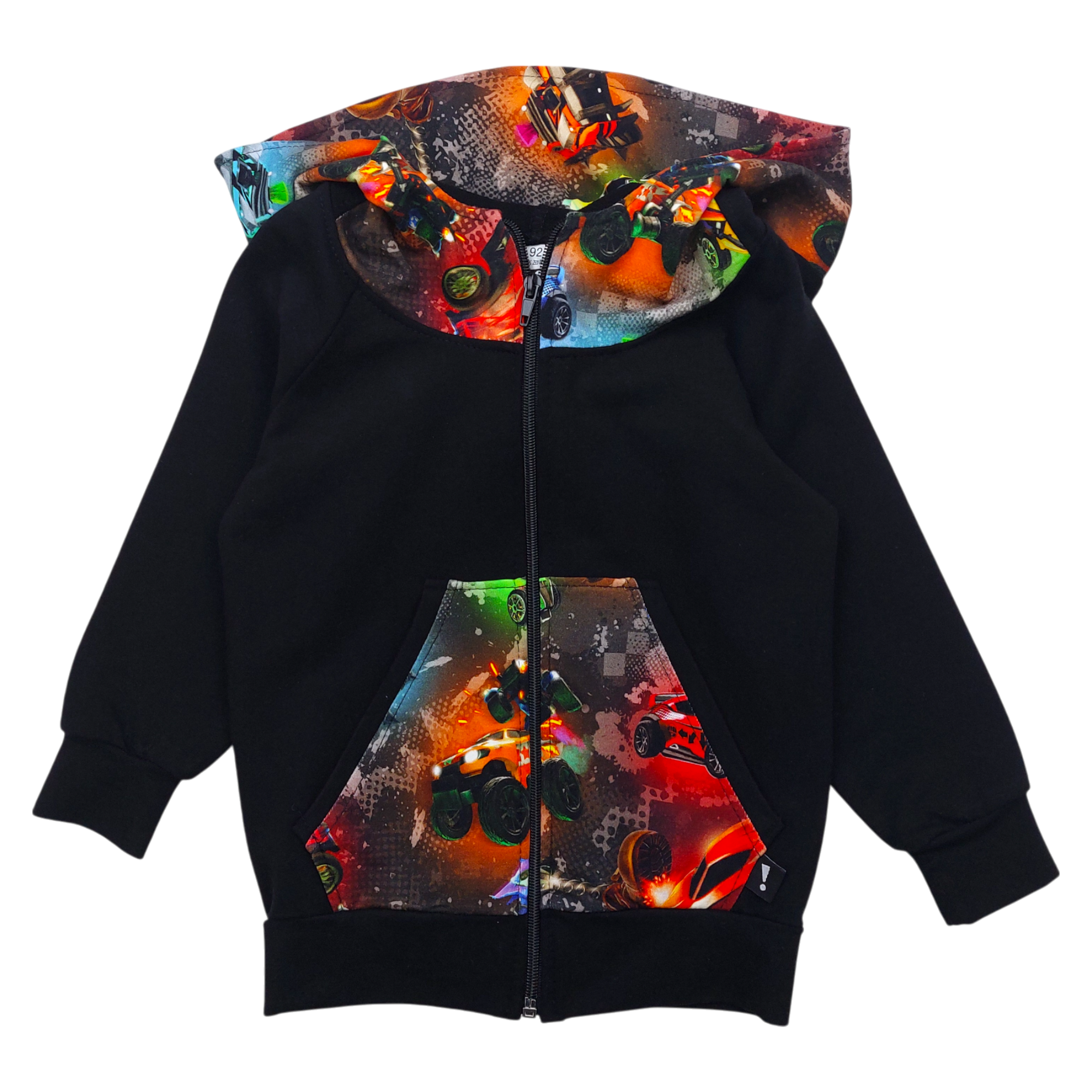 Boy's car zip-up sweatshirt black Style Kids 88258-61224-14