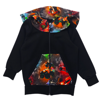 Boy's car zip-up sweatshirt black Style Kids 88258-61224-14