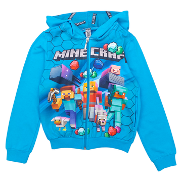 Boy's hooded zip-up hoodie turquoise Muko Kids 89355-61224-44