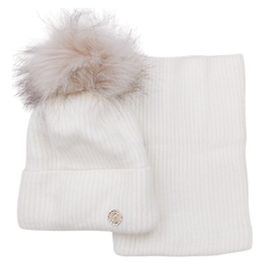 Set of hat with snood for girls cream Grans K-33-151124-28