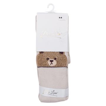 Teddy bear tights for girls cappuccino Pier Lone 1581-181224-7