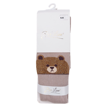 Teddy bear tights for girls beige Pier Lone 1581-181224-1