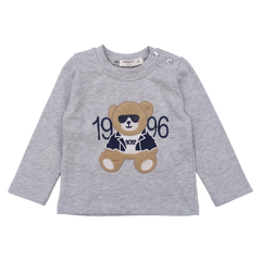 Boy's Teddy Bear Blouse Gray Breeze 21143-7125-42