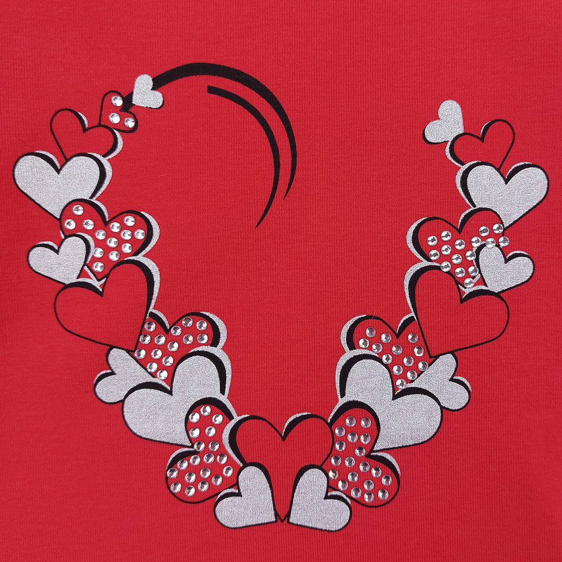 Cotton blouse girls hearts red Barmy Kids 1523-181224-18