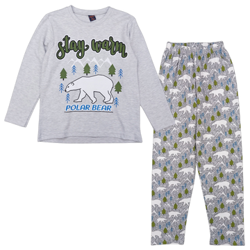 Boy's Christmas tree pajamas, ash, Vitmo 26873-271124-37