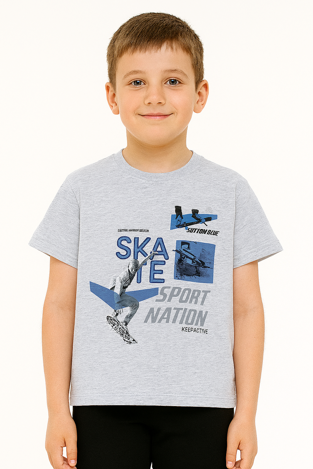 Koszulka Skate chłopięca popiel Breeze 20981-9725