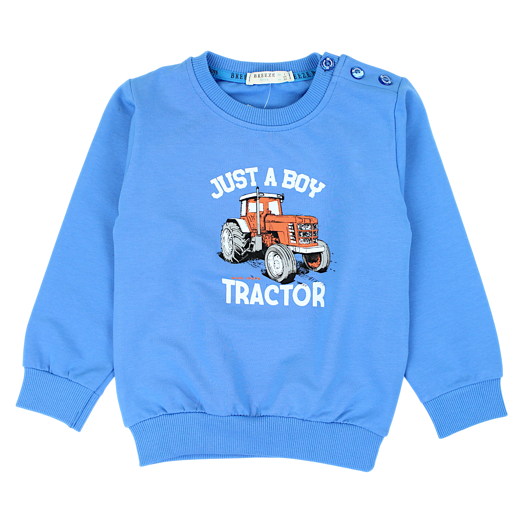 boy's tractor sweatshirt blue Breeze 21436-12225-35