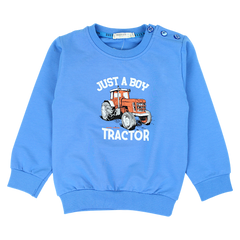 boy's tractor sweatshirt blue Breeze 21436-12225-35