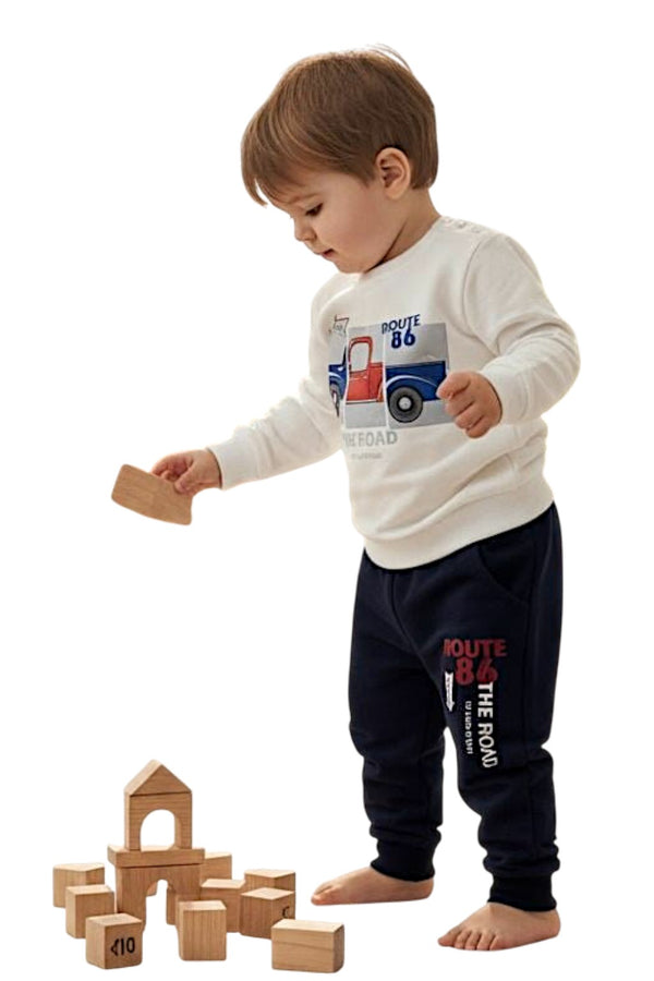 Dres auto w drodze chłopięcy krem Breeze 22178-21225