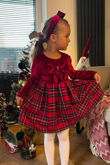 Sukienka kokardka dziewczęca czerwony REFLEX 2342-121225-18