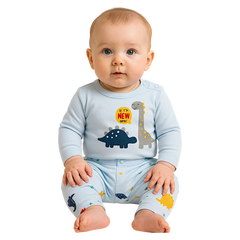 Komplet niemowlęcy z body chłopięcy niebieski Nayinom 2411-16525