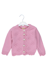 Sweter rozpinany dziewczęcy różowy Angora Gold 2417-11925