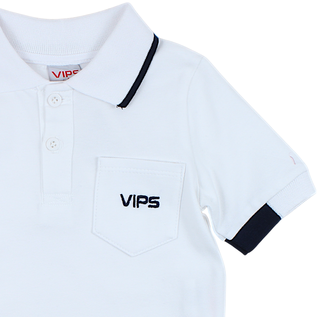 Koszulka polo Vips chłopięca biały Pengim 245630-14425-3