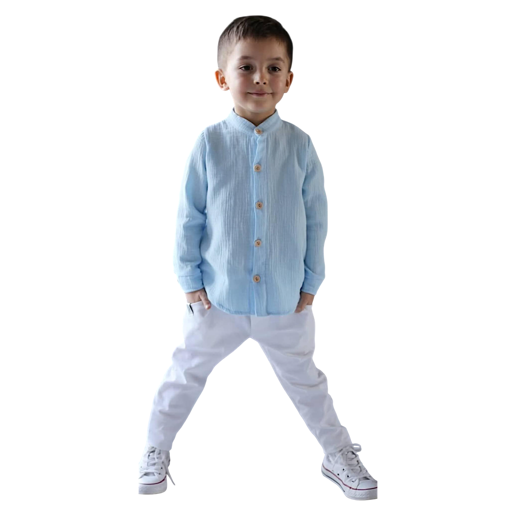 Koszula muślinowa chłopięca niebieska Royal Kids 2822-6525-35