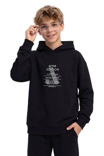 Bluza kaptur ocieplana chłopięca czarny Lidmar 3089-25826