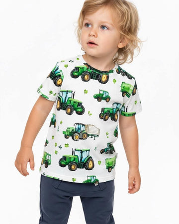 Koszulka traktor chłopięca zielona Chrisma Kids 3139-12226