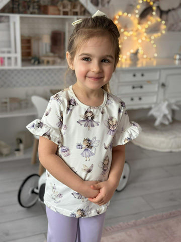 Koszulka wróżki dziewczęca lila Chrisma Kids 3144-12226