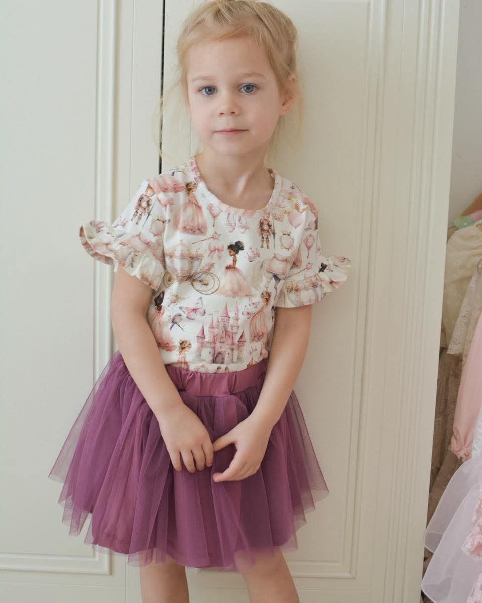Koszulka księżniczka dziewczęca pudrowy róż Chrisma 3148-23226