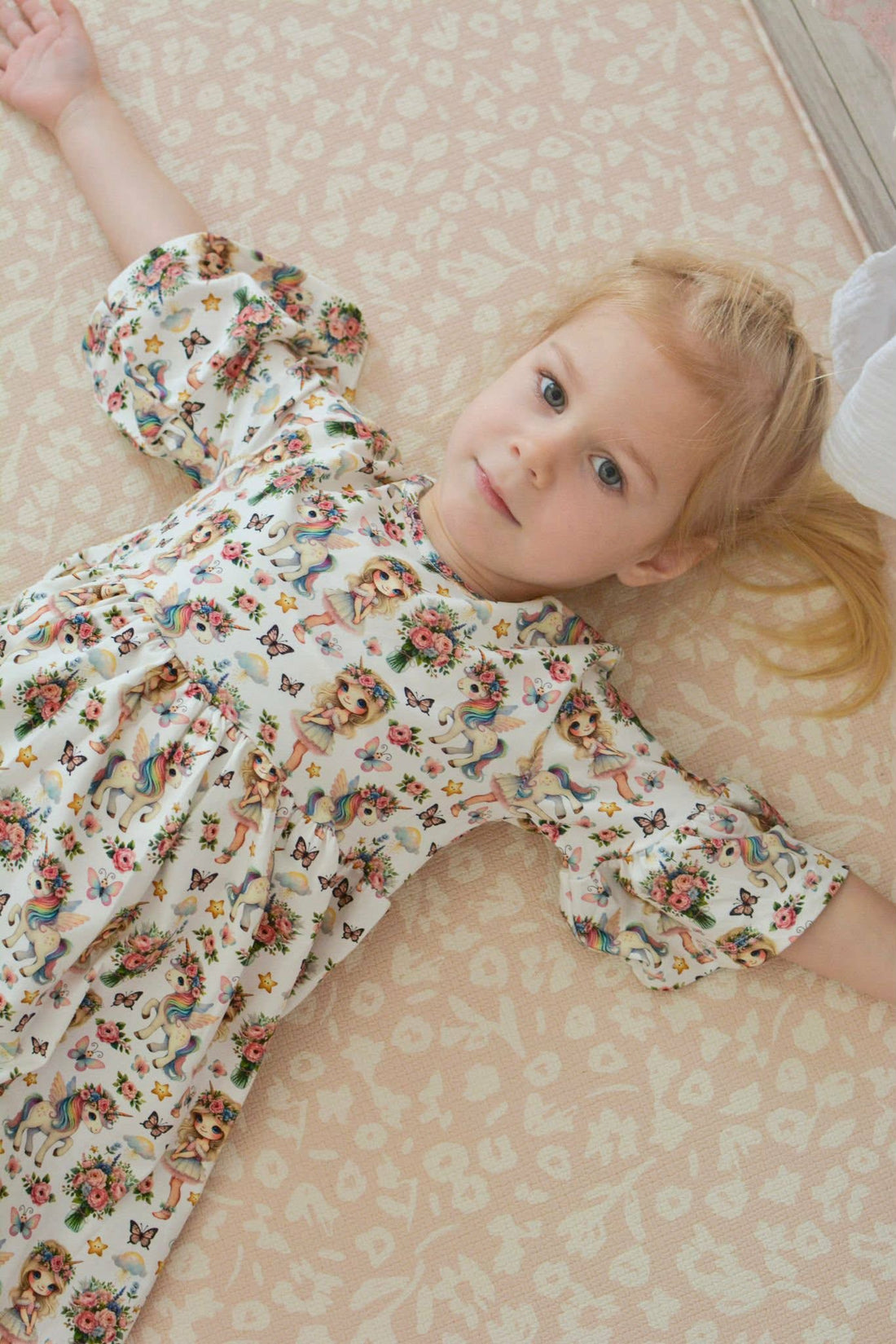 Sukienka jednorożec dziewczęca brudny róż Chrisma 3151-23226