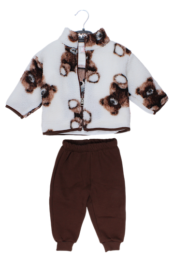 Komplet bluza polar Miś chłopięcy czekolada Cuf cuf 3219-11925
