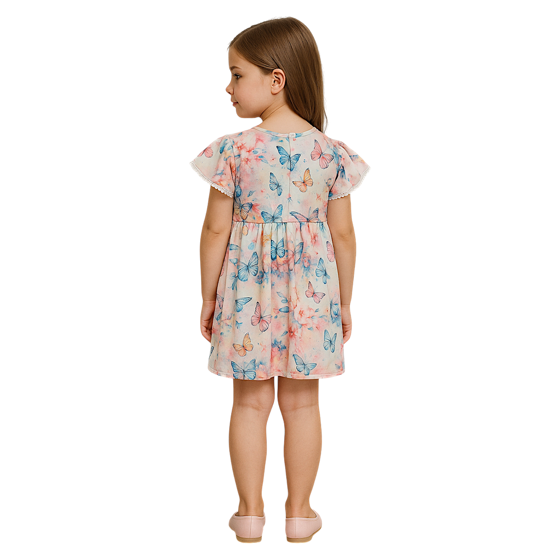 Sukienka motylki dziewczęca różowa Guliwerkids 3425-30525-40
